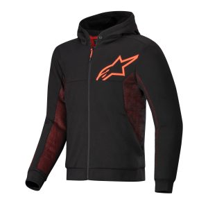 Alpinestars Chrome Air Sport Hoodie – Black/Red/Fluo Alpinestars Chrome Air Sport Motorcycle Hoodie - Black Red Fluo 1