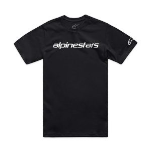 Alpinestars Linear Wordmark 2.0 CSF Motorcycle Tee Black White 1