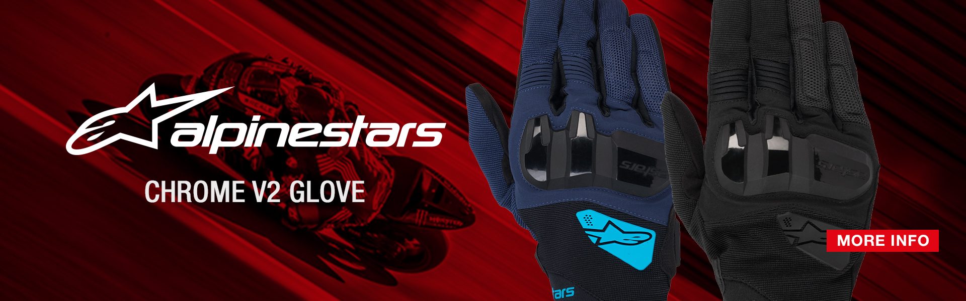Alpinestars Chrome v2 Motorcycle Gloves Banner Alpinestars Chrome v2 Motorcycle Gloves Banner
