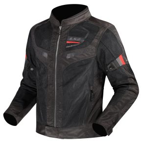 LS2 Garda Air Men’s Jacket – Black/Red LS2 Garda Air Mens Motorcycle Jacket Black Red 1