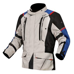 LS2 Narvik Men’s Jacket – Grey/Black/Blue/Red LS2 Norvik Motorcycle Jacket Mens Black Blue Grey Red 1