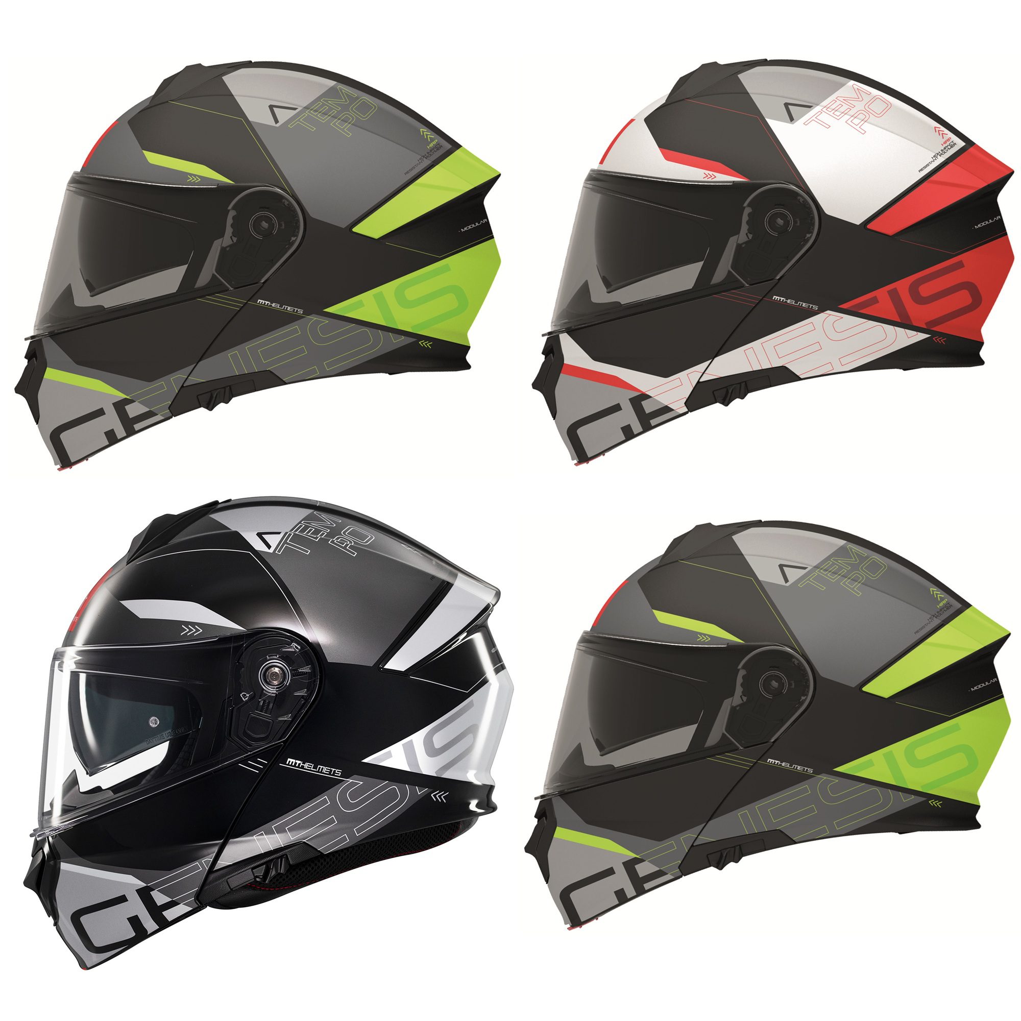 MT Genesis Atempo Flip Up Motorcycle Helmet