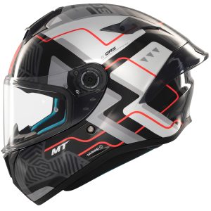MT Targo S Brik Motorcycle Helmet Black White 1