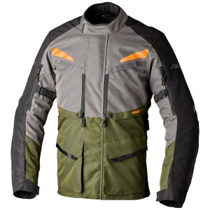RST Maverick Evo Jacket – Khaki/Grey/Orange RST Maverick Evo Mens Motorcycle Jacket Khaki Grey Orange 1