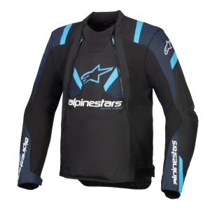 Alpinestars T-Stunt Air Jacket – Black/Dark Blue/Blithe Blue Alpinestars T-Stunt Air Motorcycle Jacket Black Dark Blue Blithe Blue 1