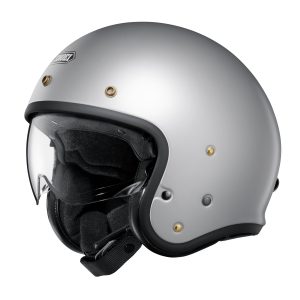 Shoei J.O2 Plain Helmet – Matt Light Silver Shoei J.O2 Plain Motorcycle Helmet - Matt Light Silver 1