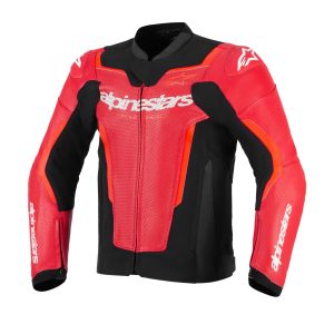Alpinestars GP Force Airflow v2 Leather Jacket – Red/Red Fluo Alpinestars GP Force Airflow v2 Leather Motorcycle Jacket - Red Red Fluo 1