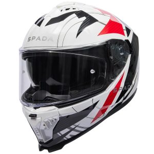 Spada SP18 Strike Helmet – White/Red/Black Spada SP18 Strike Motorcycle Helmet White 1.1