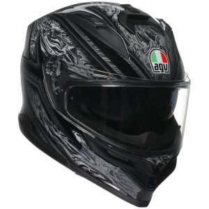 AGV K7 Damascus Motorcycle Helmet Black Silver 1