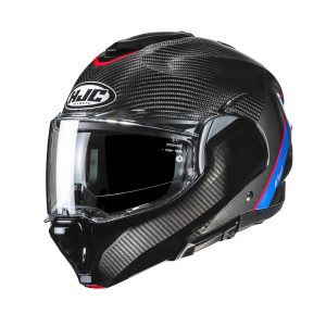 HJC F100 Carbon Stan Motorcycle Helmet White Blue Red 1