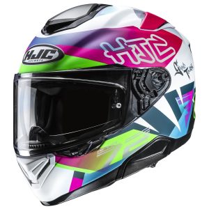 HJC RPHA 72 Goldy Motorcycle Helmet Pink Green 1