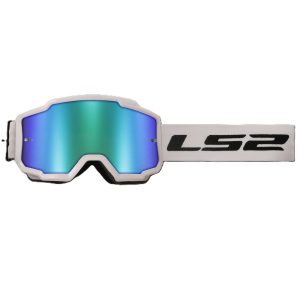 LS2 Chrager Motocross Goggles White Iridium Lens 1