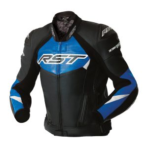 RST Tractech Evo D3O Leather Jacket – Black/Blue RST Tractech Evo D3O Leather Motorcycle Jacket - Black Blue 1