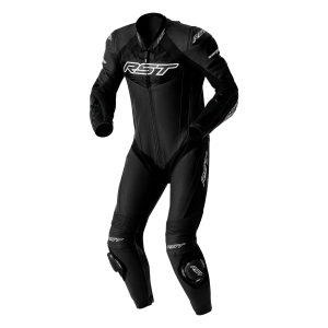 RST Tractech Evo D3O Leather Motorcycle Suit - Black White 1