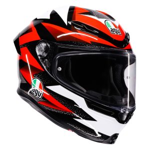 AGV K6-S Braven Helmet – Black/Red/White AGV K6-S Braven Motorcycle Helmet - Black Red White 1