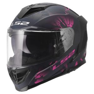 LS2 FF818 Storm III Burst Motorcycle Helmet Black Pink 1