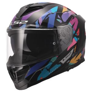 LS2 FF818 Storm III Kaos Motorcycle Helmet Black Purple Blue 1