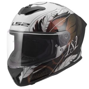 LS2 FF820 Rapid III Boho Motorcycle Helmet White Black Pink 1