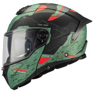 MT Atom 2 Highlands Helmet – Green/Red MT Atom 2 highlands Motorcycle Helmet - Green Red 1