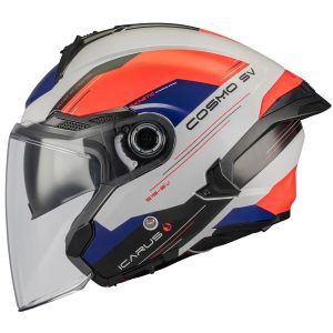 MT Cosmo Icarus Helmet – White/Red/Navy MT Cosmo Icarus Motorcycle Helmet White Red Navy 1