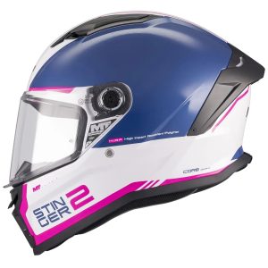 MT Stinger 2 Core Motorcycle Helmet - Navy White Pink 1