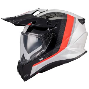 MT Track Nomad Helmet – White/Black/Red MT Track Nomad Motorcycle Helmet White Black Red 1