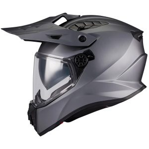 MT Track Pure Motorcycle Helmet Matt Grey 1