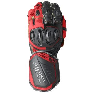 RST Pro Series GP D3O Gloves – Black/Flo Red RST Pro Series Gp D3O Mens Motorcycle Gloves Black Flo Red 1