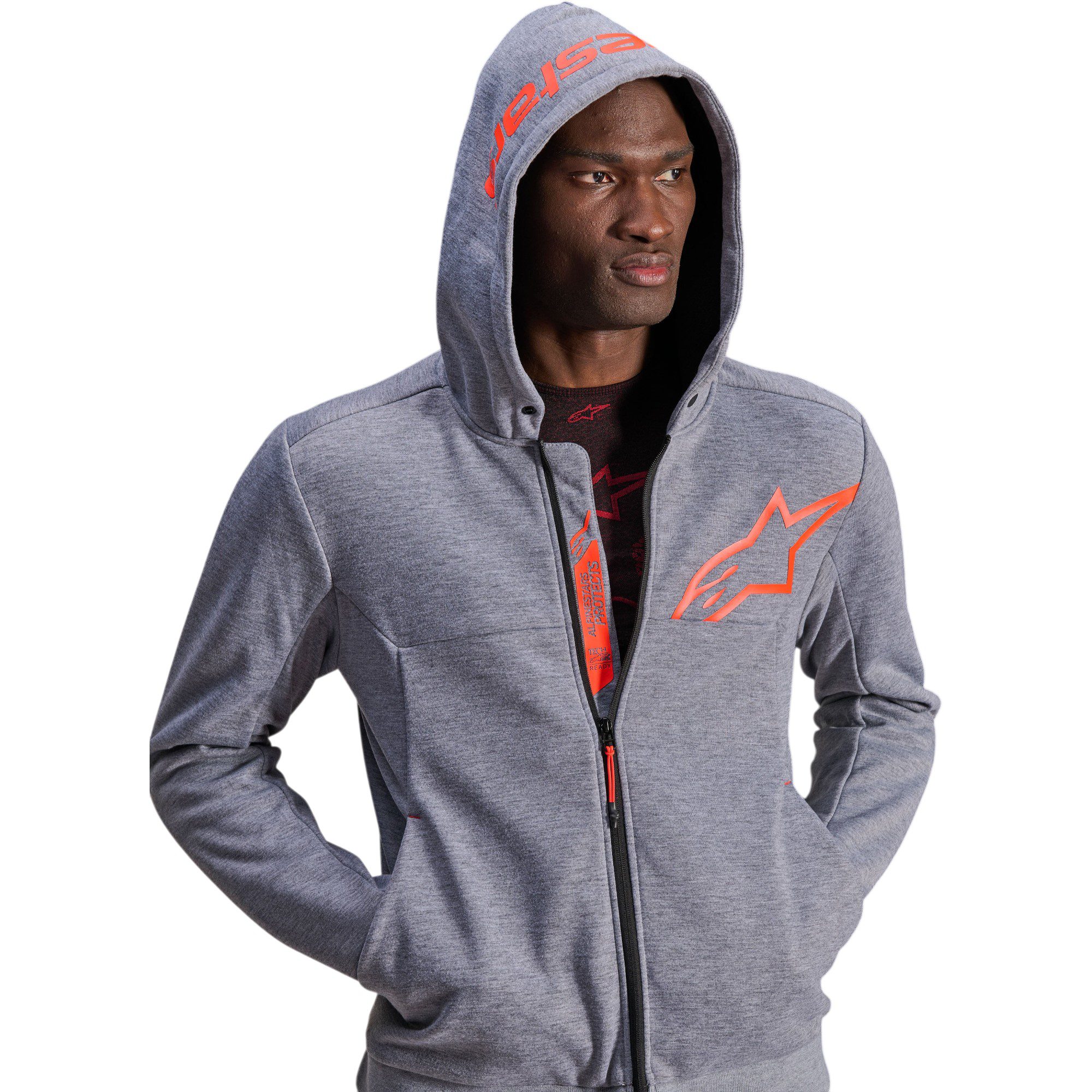 Alpinestars Chrome v2 Sports Motorcycle Hoodie - Grey/Red