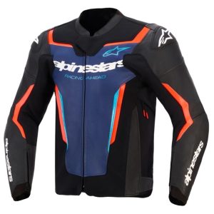 Alpinestars GP Force v2 Leather Motorcycle Jacket Black Blue Red Fluo 1