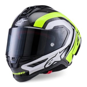 Alpinestars Supertech R10 Arius Motorcycle Helmet Black Silver Yellow 1