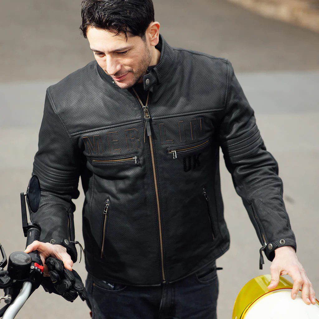 Merlin Revival D3O Leather Motorcycle Jacket - Black