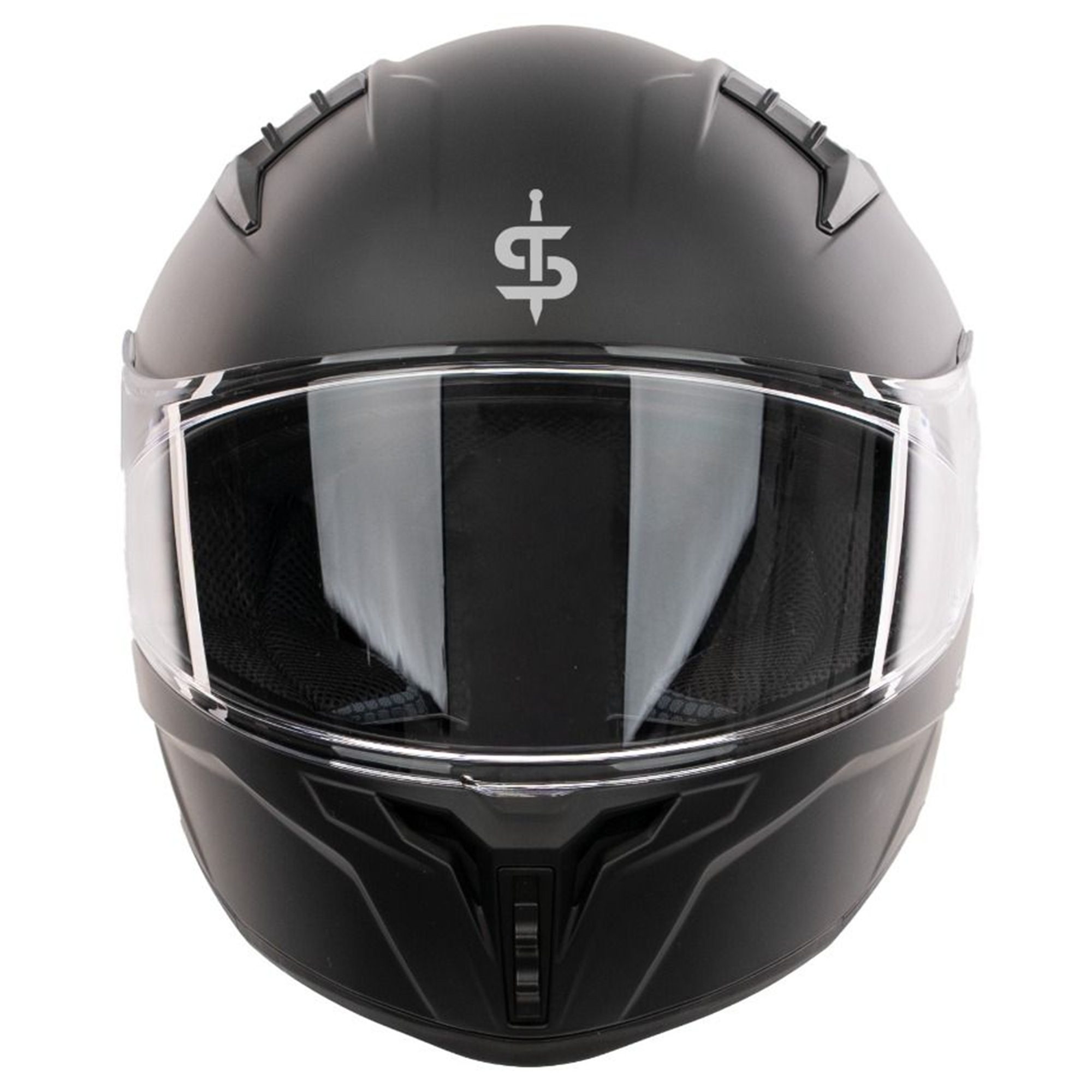 Spada Raiden 3 Plain Motorcycle Helmet: Matt Black