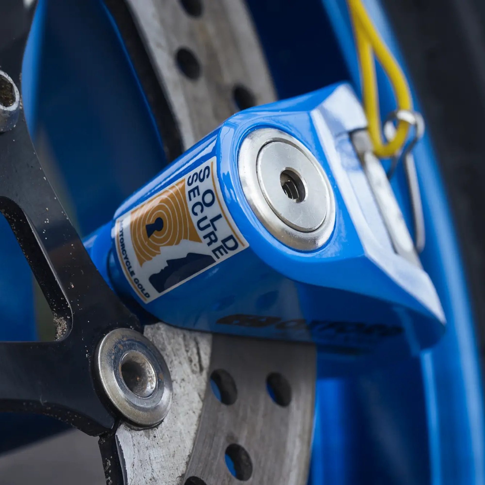 Oxford Alpha XA14 Motorcycle Alarm Disc Lock Blue With Reminder Cable