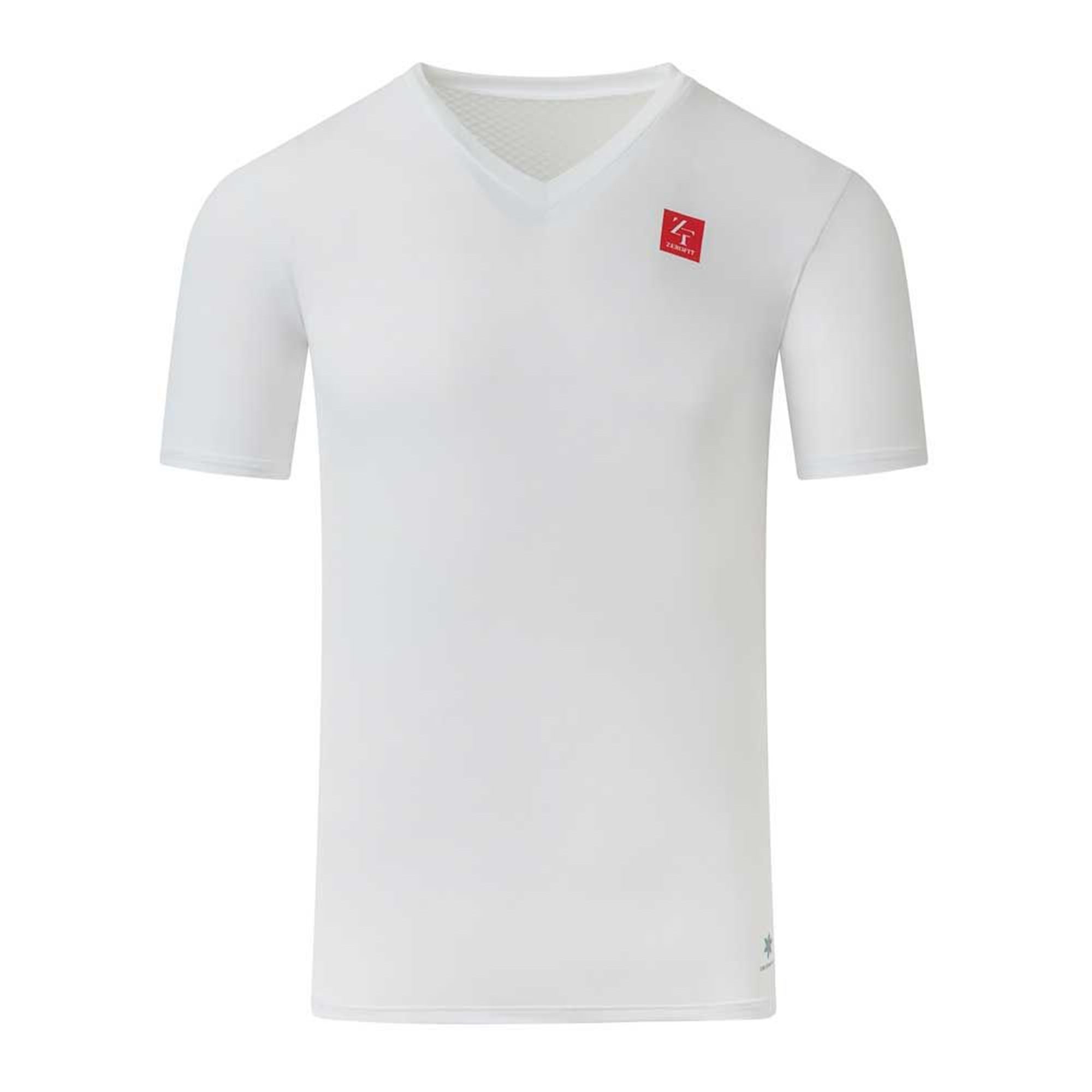 Zerofit Iceskin V-Neck Short Sleeve Motorcycle Base Layer Black White